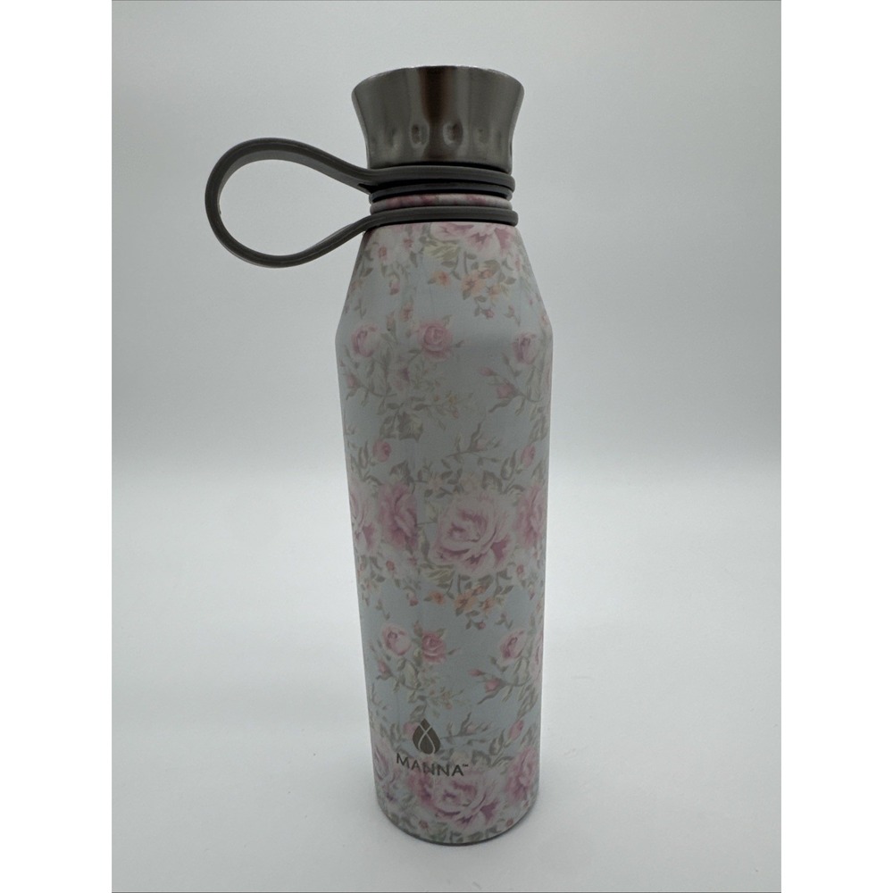 Manna 20 oz Pastel Floral Stainless Steel Water Bottle BPA & Lead Free